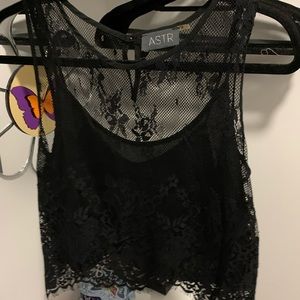 ASTR/Nordstrom black lace crop top